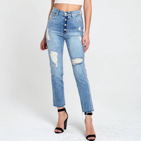 Revice Jeans Dream Fit Sweet Monday Wash Distressed High Waisted Denim size 26 - Picture 1 of 10